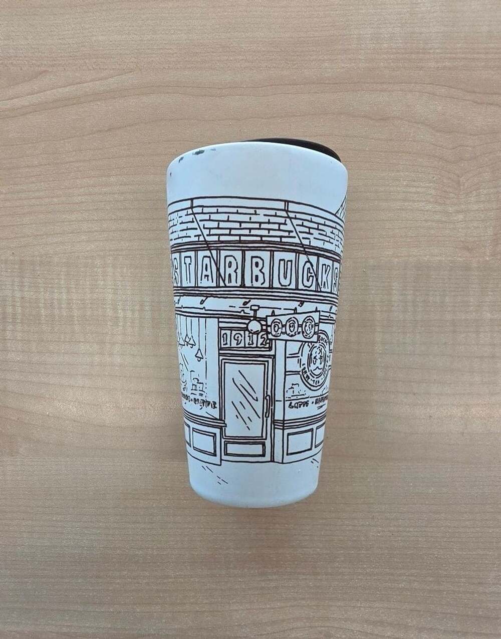 Starbucks The First Starbucks Store Pike Place 1912 Ceramic Tumbler 12oz
